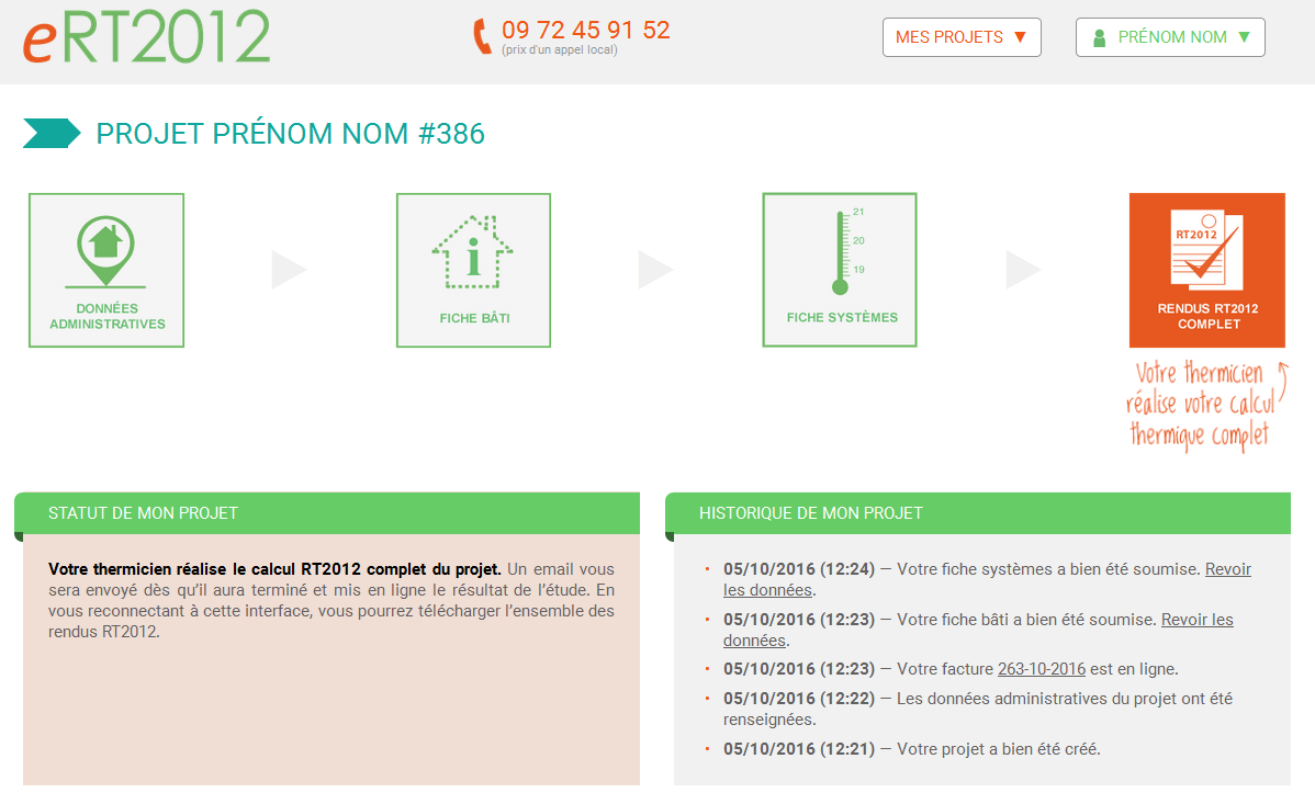 démonstration espace client